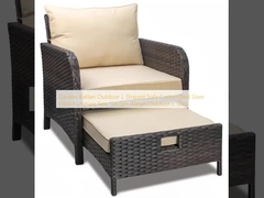 Căn phòng Rattan ngoài trời Sofa hình L tùy chỉnh kích thước Thiết bị sân hiên Garden Rattan ngoài trời L Sofa
