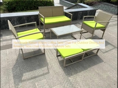 Bàn ghế cà phê rattan được dệt bằng tay cho ăn uống ngoài trời và thư giãn Bàn ghế ghế đồ nội thất Ottoman