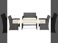 Chế độ nhôm chống thấm nước Kháng thời tiết Đồ ghế sofa vải rattan màu nâu PE