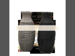 Thiết kế Vase Gập ngoài trời Bàn ăn ngoài trời Và ghế PE Rattan Thiết kế tốt nhất Thiết kế nội thất nội thất đầy màu sắc