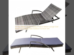 PE Poly Rattan Garden Outdoor Indoor Rattan Lounge Chair Bãi biển Mặt trời kỳ nghỉ Patio Outdoor Furniture Sets
