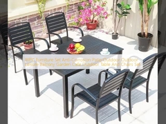 Bộ đồ nội thất WPC chống ăn mòn Patio ngoài trời ngoài trời giải trí ban công Vườn quán cà phê Bàn và ghế ngoài trời