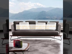 ghế sofa ngoài trời Bắc Âu, bộ ghế sofa rattan gỗ thạch cao sân, ghế sofa vải cọ biệt thự, đồ nội thất ngoài trời vườn ngoài trời