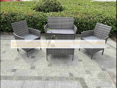 Best 4 PCS Rattan Patio Furniture Set ghế sofa gối ghế cà phê bàn cà phê nổi tiếng Wicker Look Khách sạn đồ nội thất ngoài trời