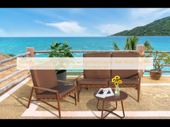 Thiết kế hấp dẫn Modern Sofa Set Furniture Luxury Teak Wood Outdoor Patio Garden Sofa Set With Cushion Thiết bị