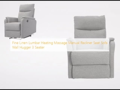 Lớp vải lanh mịn Lông sườn sưởi ấm Massage thủ công ghế ngồi recliner ghế sofa Wall Hugger 3 chỗ ngồi